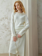 Pearl Petal Lace Knit Top