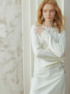 Pearl Petal Lace Knit Top