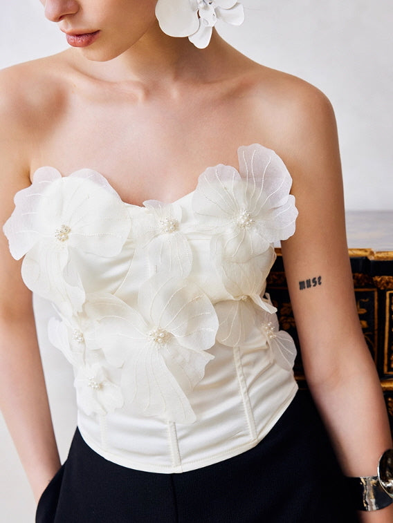 Petal Bloom Strapless Corset Top