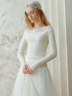 Whisper Lace Collar Knit Top