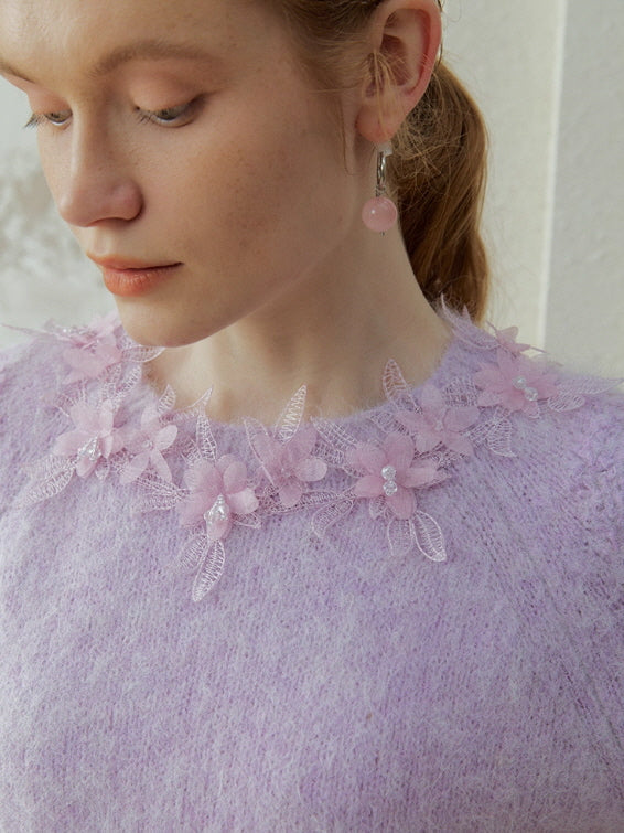 Lilac Petal Mist Knit Top