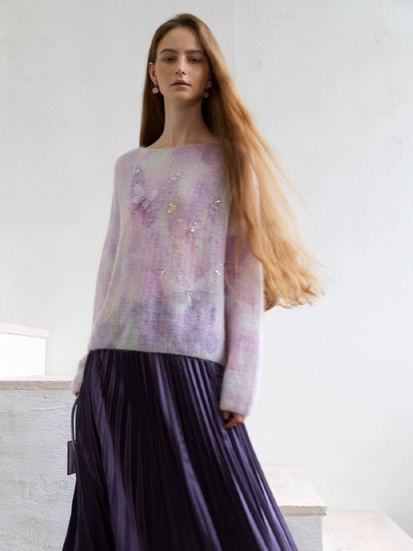 Lilac Butterfly Mist Knit Top