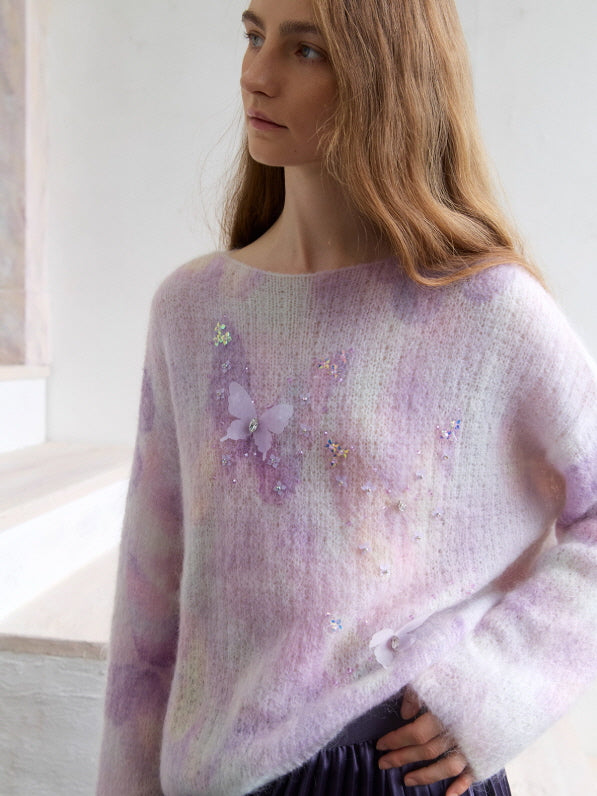 Lilac Butterfly Mist Knit Top