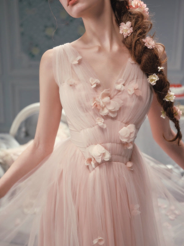 Petal Whisper Blush Tulle Dress