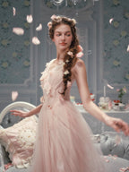 Petal Whisper Blush Tulle Dress