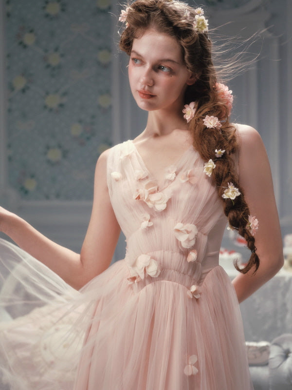 Petal Whisper Blush Tulle Dress