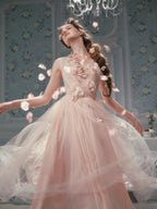 Petal Whisper Blush Tulle Dress