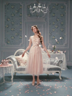 Petal Whisper Blush Tulle Dress