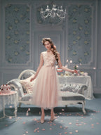 Petal Whisper Blush Tulle Dress