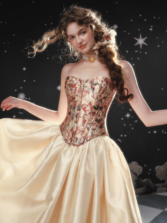 Starlight Rose Corset & Moonlit Ivory Skirt