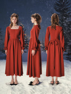 Scarlet Winter Story Button Dress