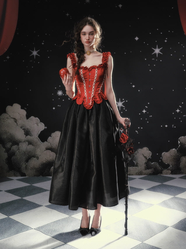 Crimson Rose Lace-Up Vintage Corset