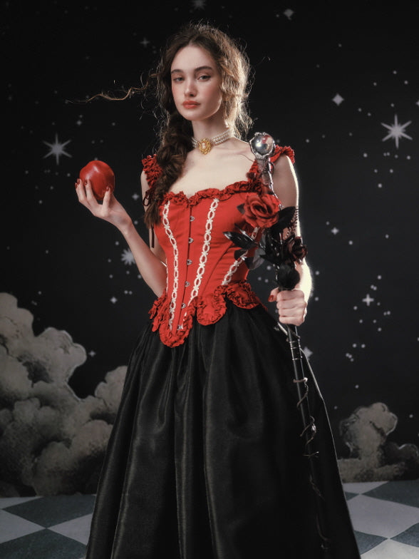 Crimson Rose Lace-Up Vintage Corset