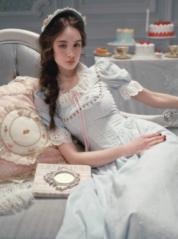 Pale Blue Reverie Lace Dress
