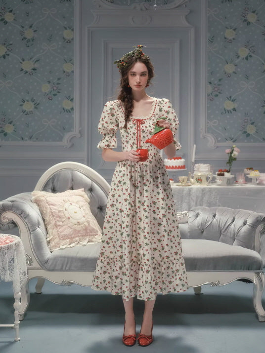 Strawberry Garden Ribbon Dress