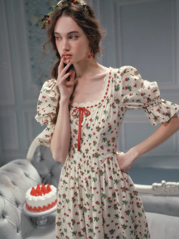 Strawberry Garden Ribbon Dress
