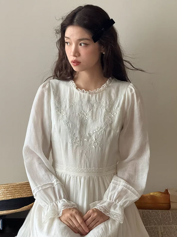White Lily Heirloom Embroidery Dress