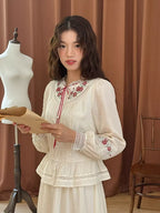 Rose Cross Heirloom Embroidery Blouse