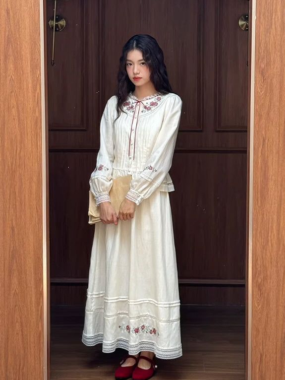Rose Cross Heirloom Embroidery Blouse