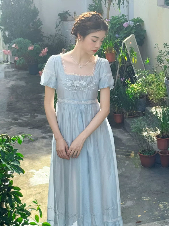 Enchanted Rose Lace Empire Maxi Dress