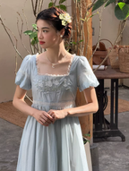 Enchanted Rose Lace Empire Maxi Dress