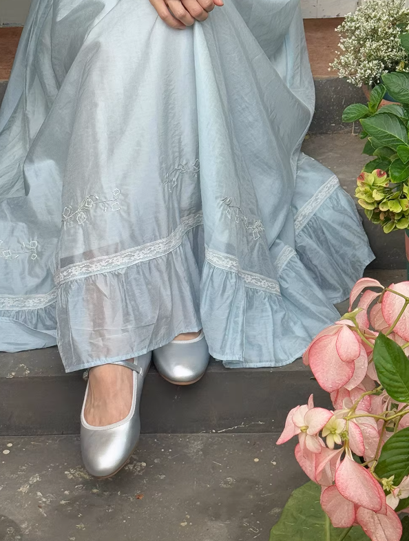 Enchanted Rose Lace Empire Maxi Dress