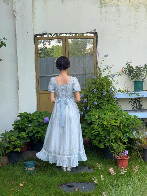 Enchanted Rose Lace Empire Maxi Dress