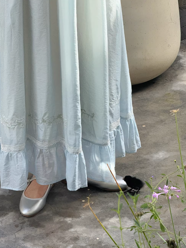 Enchanted Rose Lace Empire Maxi Dress