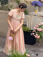 Enchanted Rose Lace Blue Maxi Dress