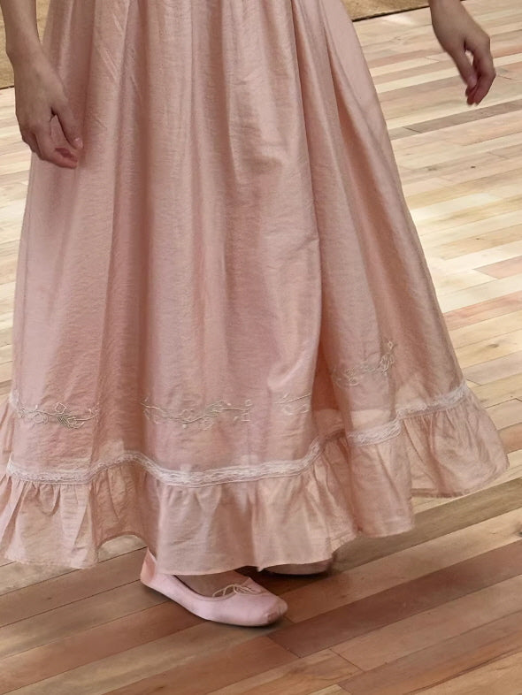Enchanted Rose Lace Blue Maxi Dress