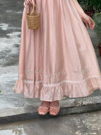 Enchanted Rose Lace Blue Maxi Dress