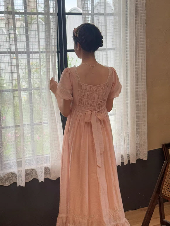 Enchanted Rose Lace Blue Maxi Dress