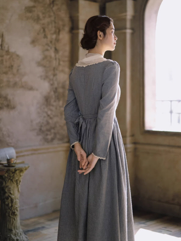 French Country Stripe Cotton Dress