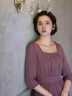French Countryside Square Neck Dress