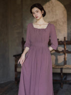 French Countryside Square Neck Dress