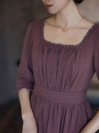 French Countryside Square Neck Dress