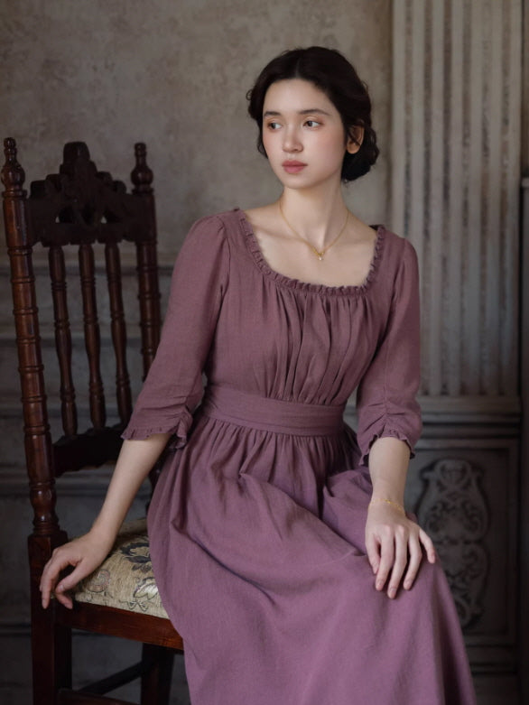 French Countryside Square Neck Dress