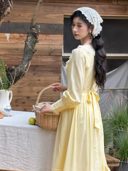 Buttercream Lace Prairie Cottagecore Dress