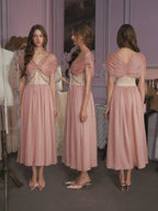 Blush Rose Embroidered Chiffon Princess Dress