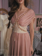 Blush Rose Embroidered Chiffon Princess Dress