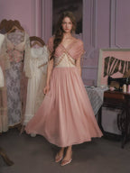 Blush Rose Embroidered Chiffon Princess Dress