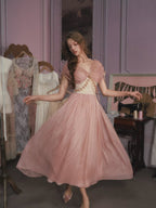Blush Rose Embroidered Chiffon Princess Dress