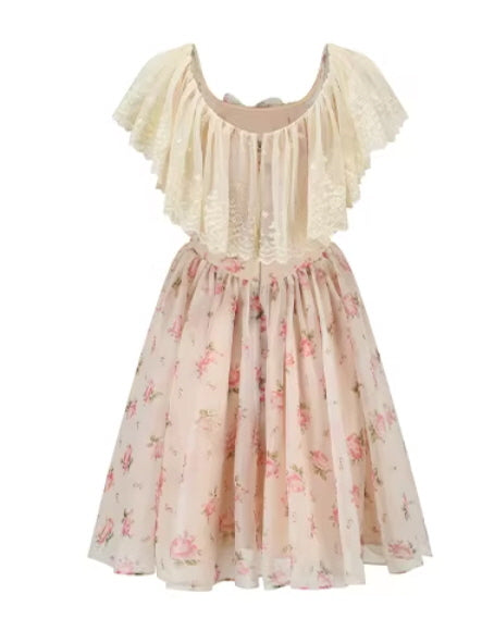 Rosy Whisper Off-Shoulder Dress