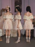 Rosy Whisper Off-Shoulder Dress