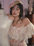 Rosy Whisper Off-Shoulder Dress