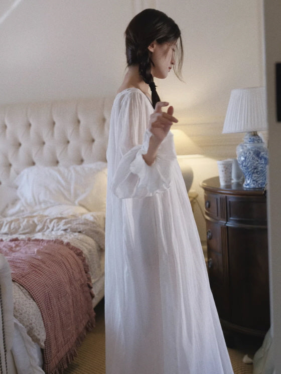 Whispering Night Cotton White Gown