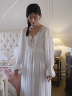 Whispering Night Cotton White Gown
