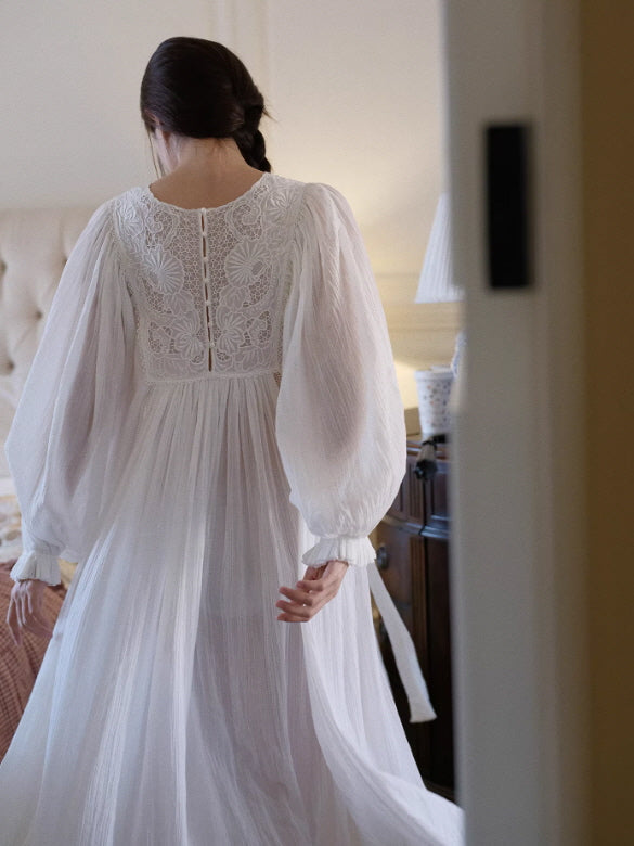Whispering Lace Vintage Cotton Nightgown