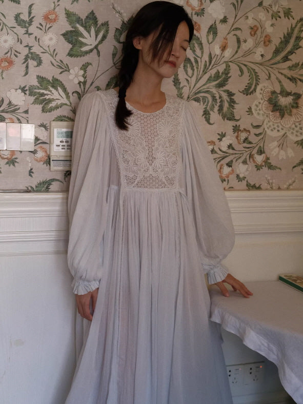 Whispering Lace Vintage Cotton Nightgown