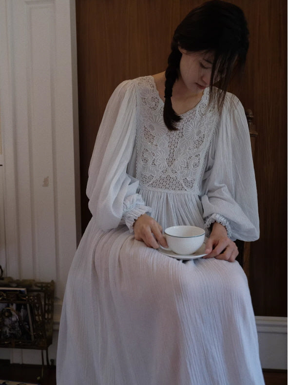 Whispering Lace Vintage Cotton Nightgown